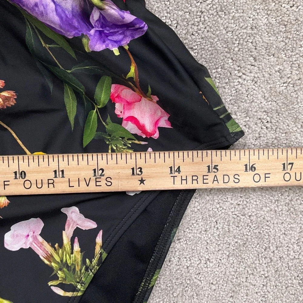 Ted Baker 1pc Swimsuit Women Medium  Black Floral Rose Garden Bustier Botanical - Picture 4 of 10